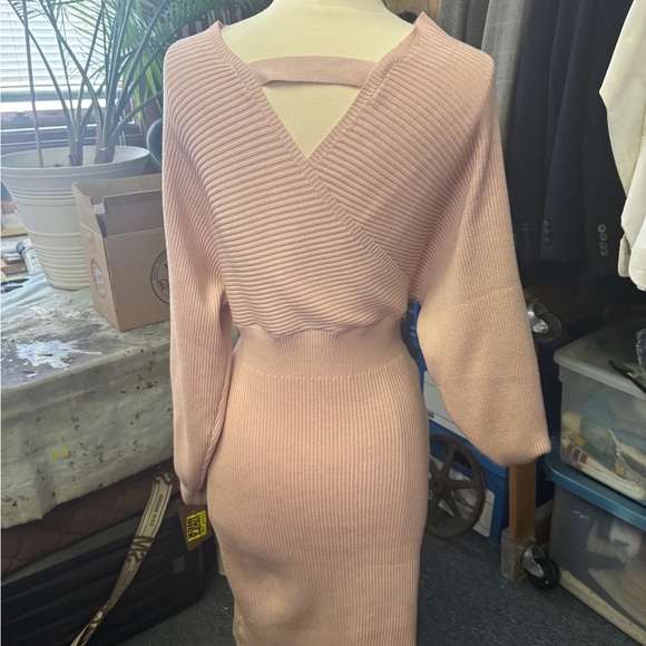 SHEIN Pink Ribbed Mini Dress - Picture 5 of 7